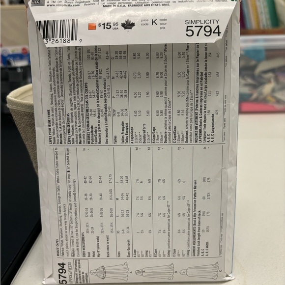 Sewing Pattern Simplicity 5794 Cape, Capelet and Hood - Picture 2 of 2